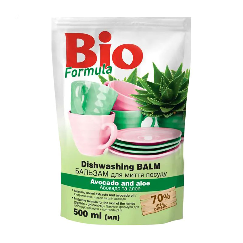 Бальзам для миття посуду Bio Formula Авокадо та алое, 500 мл (дойпак)